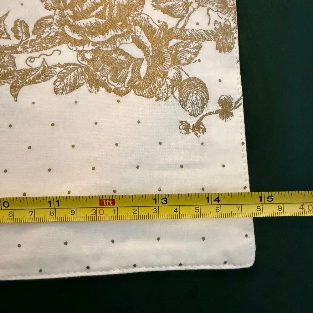 S‎ & S Brands Floral Polka Dot Cotton Placemats Set of 2 White Gold 2006